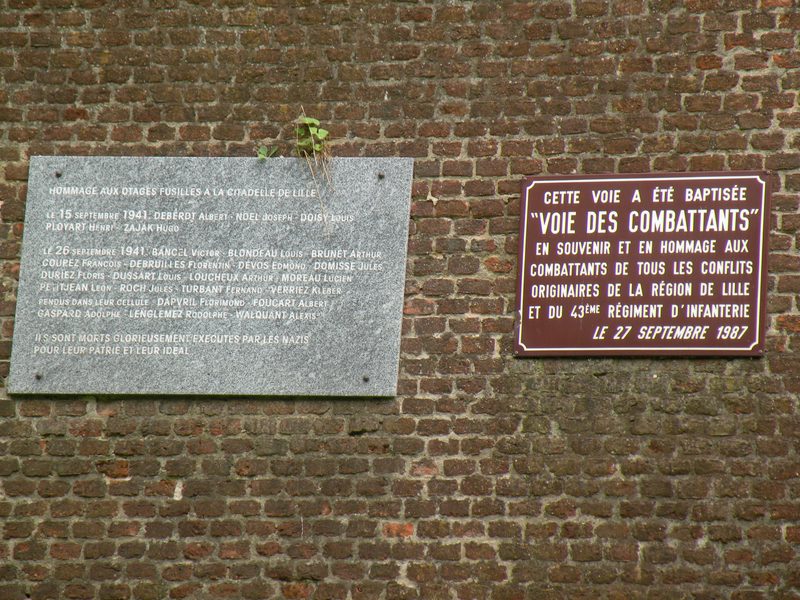  hommage aux otages fusillés à la citadelle de Lille en 1941